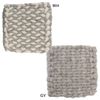 [Pot Supplies] Trivet, Knit Square, White, Gray [WH]