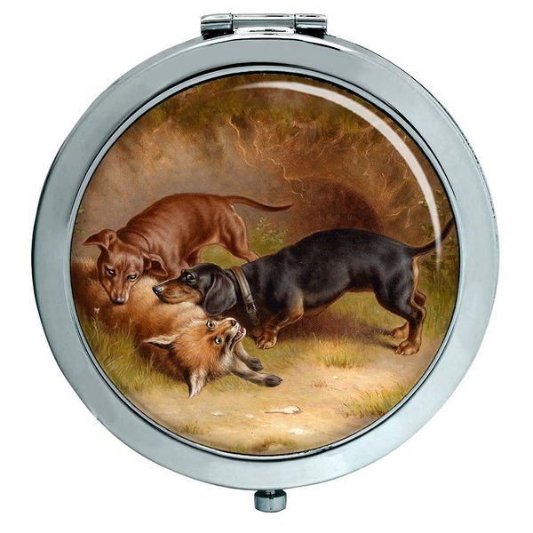 Dachshunds Hunting, 1912 Compact Mirror