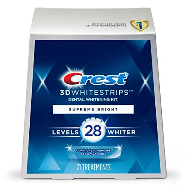 Crest 3D Whitestrips, Supreme Flexfit, Teeth Whitening Strip Kit, 42 Strips (21 Count Pack)