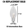 Novelty Lights 25 Pack C9 Ceramic Outdoor Christmas Replacement Bulbs, Red, E17/C9 Intermediate Base, 7 Watt