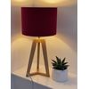 Raspberry Pink Velvet Mirror Gold Drum Lampshade