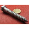 Galvanized Hex Head Lag Screw  1/2 Threads x 3.0" Length, 10 pcs