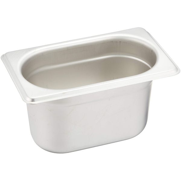 Endoshoji TKG AHTA032 Stainless Hotel Pan, 1/9 Size, 6.9 x 4.3 x 3.9 inches (176 x 108 x 100 mm), Stainless Steel, Hygienic, Convenient Stackable, Commercial Use