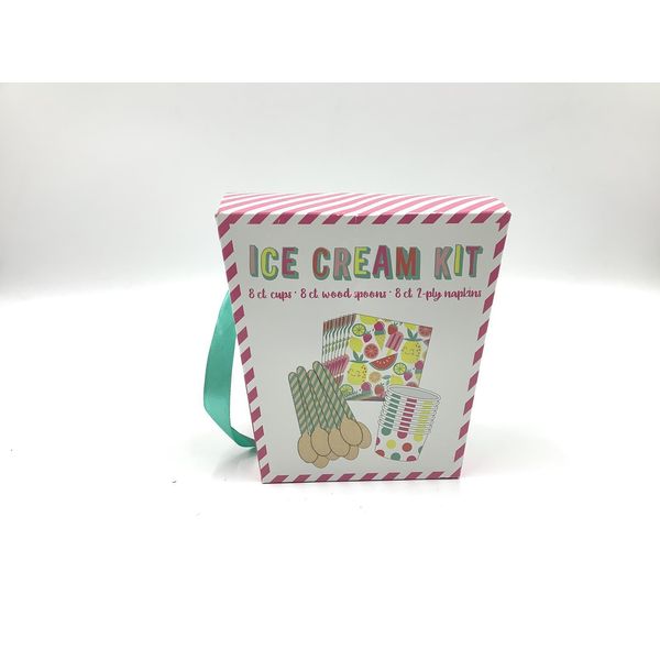 Ice Cream Kit Box Ice Cream Cups Spoons Napkins Ice Cream Tools