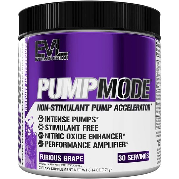 EVL Pumpmode Nitric Oxide Supplement - Nitric Oxide Booster Pump Pre Workout Pow