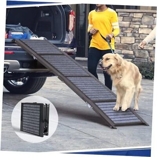 Dog Ramp for Car, 62" Foldable Pet Ramp with Non-Slip Rug Surface, 62"L x 17"W