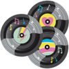 Creative Converting Birthday Beats Disco Party Vinyl Record Dessert Plates, 8 Count