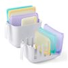 YouCopia Reusable Silicone, White, Bag Drying Rack and Bin Set