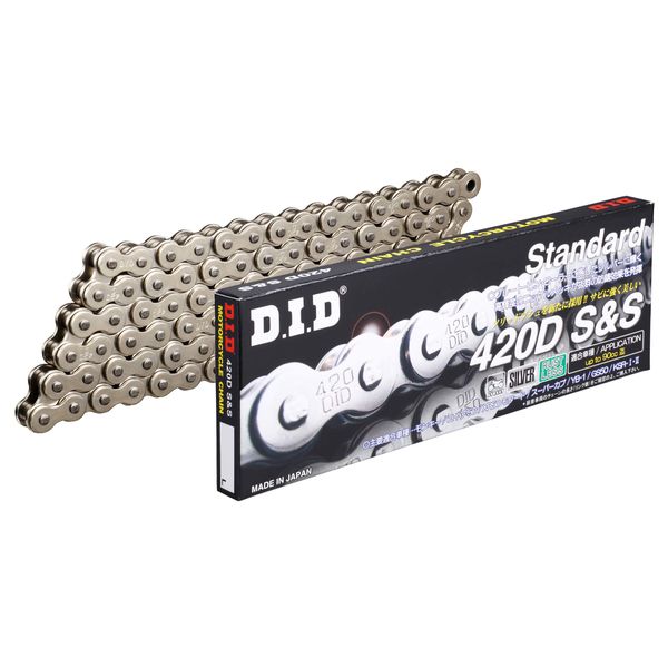 D.I.D 420D-110RB Motorcycle Chain with Clip Joint, Silver