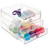InterDesign Clarity Stacking 3 Slim Drawer, Clear