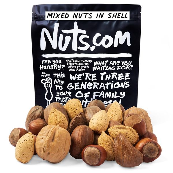 – Mixed Nuts in Shell – 2 Lb Bag, Healthy Snack Sampler, Includes Premium Wal...