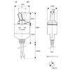 Waterproof toggle switch ON-OFF IS-451WP (hex nut, waterproof cap, rubber gasket included)