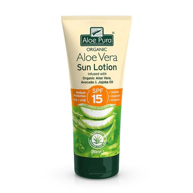 Aloe Pura Aloe Vera Organic Sun Lotion SPF 15 200ml - by Aloe Pura