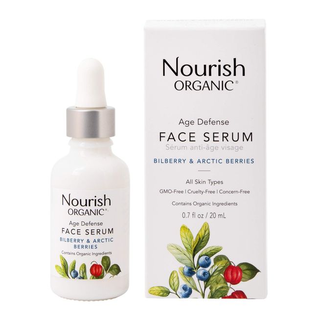 Nourish Organic | Age Defense Face Serum | GMO-Free, Cruelty Free, Fragrance Free (0.7oz)