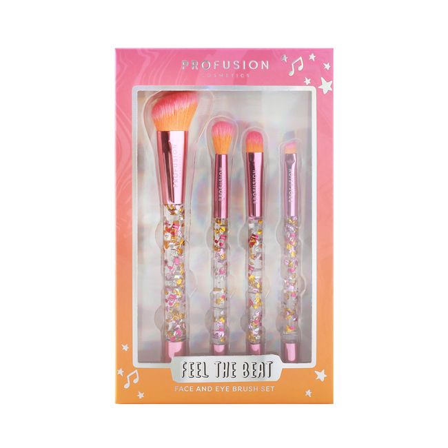 PROFUSION COSMETICS FEEL THE BEAT 4 PC FACE & EYE BRUSH SET