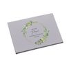 Personalised Green Leaf Wreath Wedding Linen Guest Book Printed