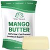 Unrefined Mango Butter 1lb Raw, Organic, Natural, Great Moisturizer, Cold Pressed, Can Substitute Shea Butter in DIY Body Butters, Soap Making Base, Lotions, Lip Balm and Hair Growth or Use Alone 16oz Block