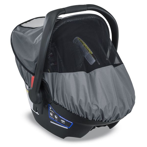 Britax B-Covered All-Weather Infant Car Seat Cover - UPF 50 - Waterproof - Ventilated Mesh Window for Insect Protection , 16x17x25 Inch (Pack of 1)