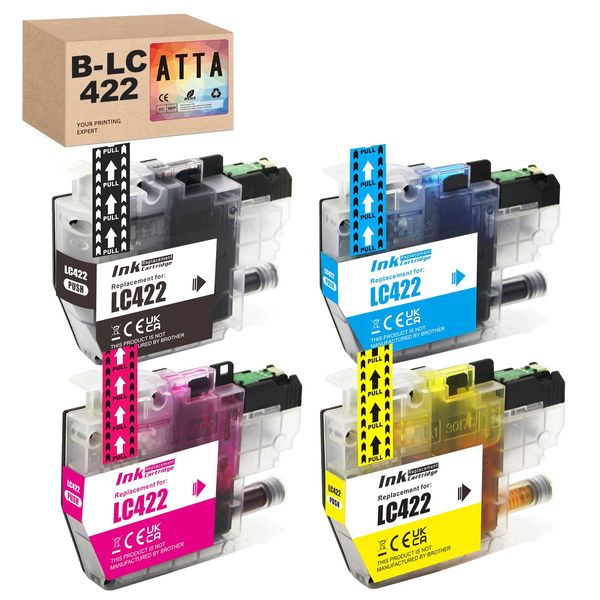 ATTA LC-422 Ink Cartridges Replacement for Brother LC-422 LC-422XL Ink Cartridges Multipack Compatible with Brother MFC-J5340DW MFC-J5345DW MFC-J5740DW MFC-J6540DW MFC-J6940DW Printers (4 Pack)