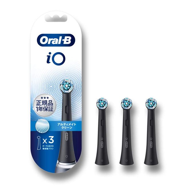 iORBCB-3EL Brown Oral B Ultimate Clean Replacement Brushes, 3 Brushes, Black