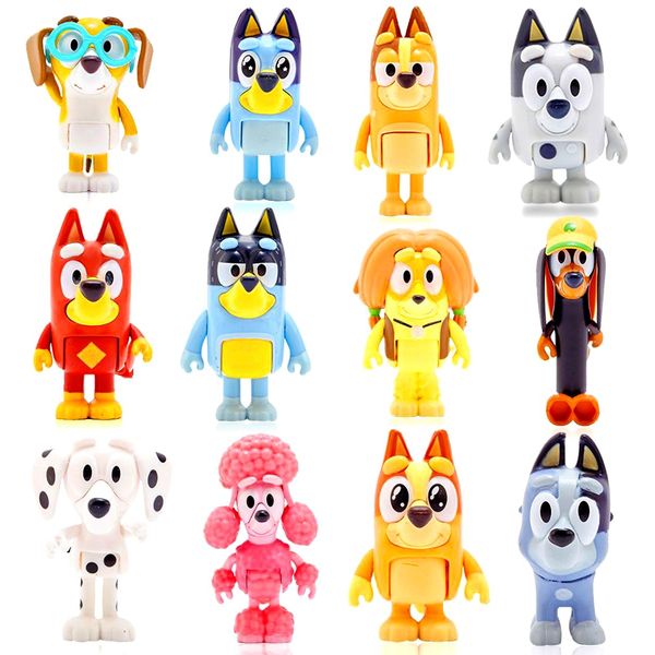 Generic Bluey Toys 12-Pack, Family Beach Day 2-3.5 Inch, Wolfs-Bluey Figures Toys Playset, Wolves-Bluey Action Figurines Family and Friends Set.