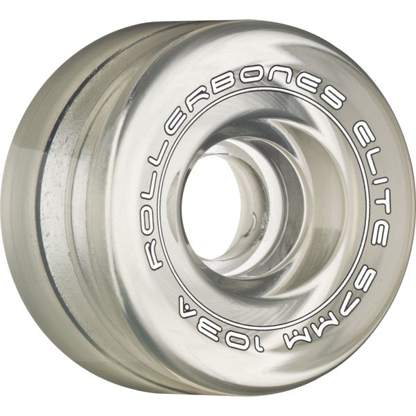 Rollerbones Art Elite 103A Competition Roller Skate Wheels (Set of 8), Clear, 62mm