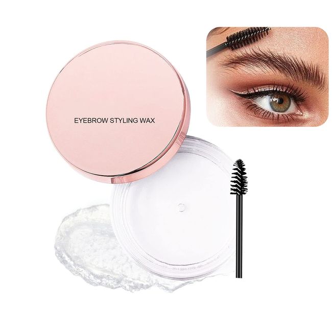 Eyebrow Gel, Long Lasting Quick Drying Eyebrow Wax Styling Brow Gel, Clear Natural 3-Dimensional Brow Wax Odorless Transparent Brow Soap Eyebrow Pomade Kit With Brush