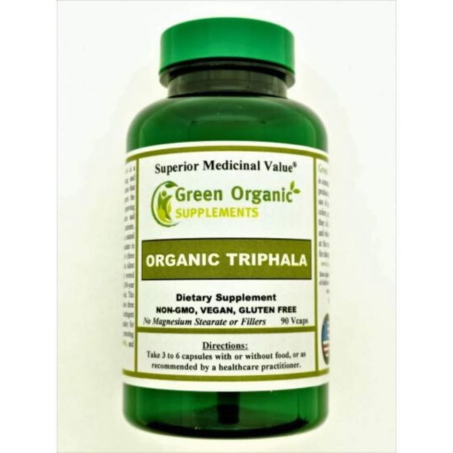 Green Organic Supplements' - Organic Triphala, Made from Amla, Behada and Harada