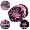 TUPARKA 3 Packs Shower Caps Waterproof Bath Caps Double Layer Shower Hat for Girls and Women