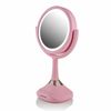 Ovente Portable Tabletop Mirror 6 Inch 1X with 5X Magnification Pink MRT06P1X5X