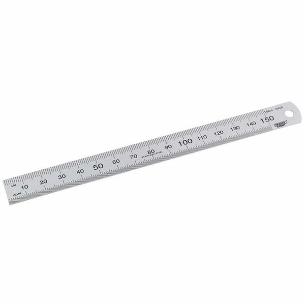 Draper Expert 150mm Stainless Steel Rule | 6" Precision Metal Ruler for Cutting | 22670