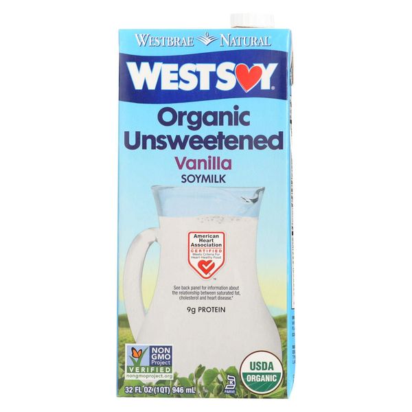Westsoy Organic Vanilla Unsweetened Westsoy ( 12x32 OZ)