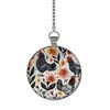 Black Roosters and Flowers Single Sided Ceiling Fan and Light Pull Chain Pendant