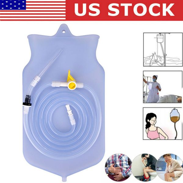 Non-toxic Silicone Enema Bag Home Enema Douche Vaginal Colonic Irrigation Kit 2L