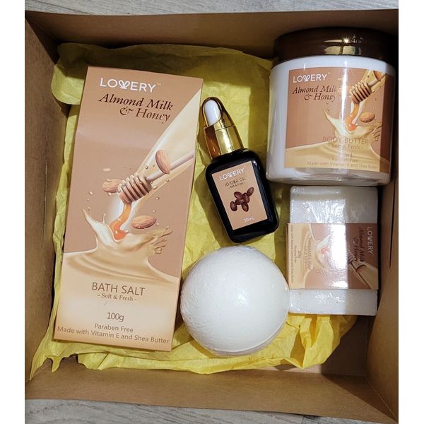 Lowery Bath Gift Set Almond Milk & Honey 5 Items Set