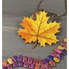 Fall Leaf, Orange and Yellow, Autumn, Maple Tree, Embroidered, Iron on Patch (1)