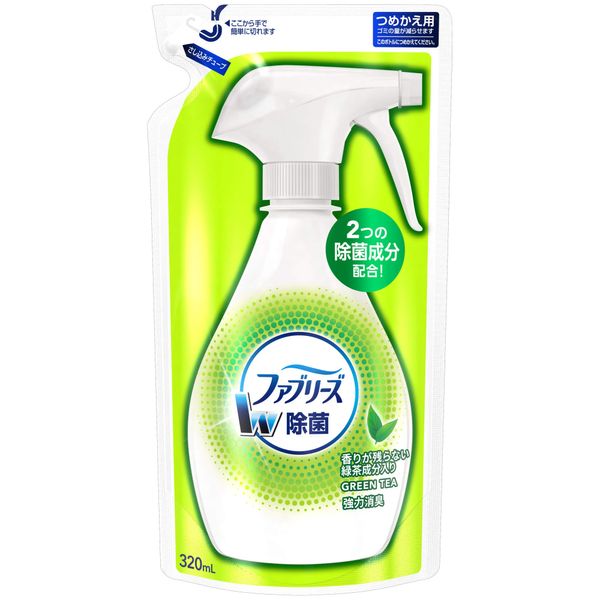 Febreze Deodorizing Spray for Cloth, W Disinfectant, Green Tea Ingredient, Refill, 11.8 fl oz (320