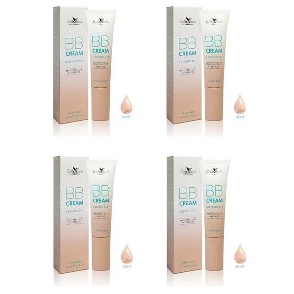 Belle Azul BB Cream 8 Benefits Perfecting Daily Moisturizer, Light 1 Oz (4 Pack)