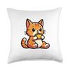 Orange Tabby Cat Taco Pet Funny Food Throw Pillow
