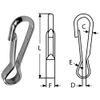 STEELGEAR 40mm Simplex Spring Hook - A2 (304) Stainless - 10 Pack