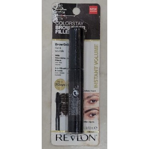 1 Revlon Colorstay Brow Fiber Filler Brow Gel #305 DARK BROWN.0.23 Oz.