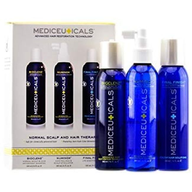 Therapro Mediceuticals Men's STARTER KIT, Shampoo + Conditioner + Numinox Follicle Revitalizer SET, Normal-Normal OR Dry Scalp Hair (w/Sleek Comb) Man (DRY Scalp Kit)