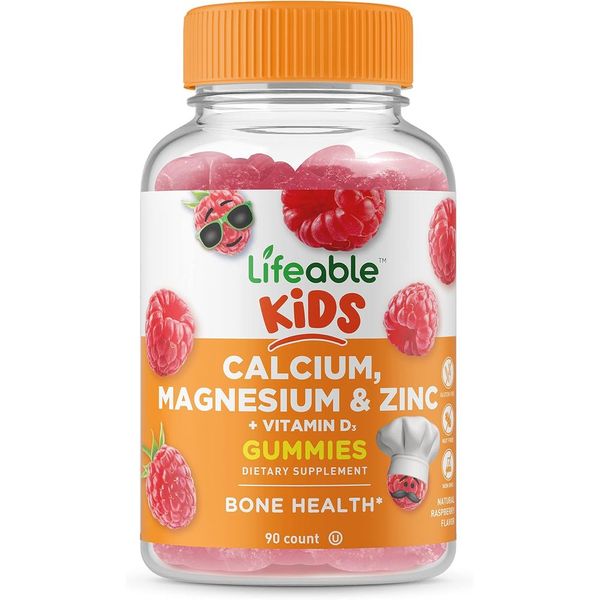Liable Kids Calcium Magnesium Zinc Vitamin D Jelly 90 Gummies 1 Pack