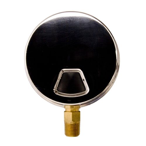 4" Oil Filled Pressure Gauge - Stainless Steel Case, Brass, 3/8" NPT, Lower Mount Connection, 0-300PSI