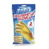 2XDuzzit Household Gloves, rubber gloves, 2 pairs, MEDIUM