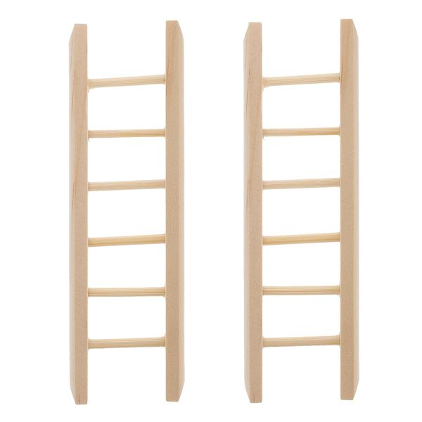 Ipetboom 2Pcs Mini Wooden Step Ladder Mini Wood Doll House Ladder Mini Ladders Fairy Garden Accessories for Doll House Accessories, Fairy Furniture Ladder