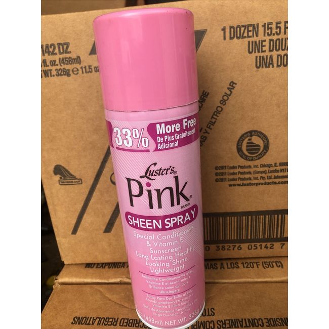 Luster's Pink Sheen Spray 14 oz (Pack of 12) USA Dealer Full Case