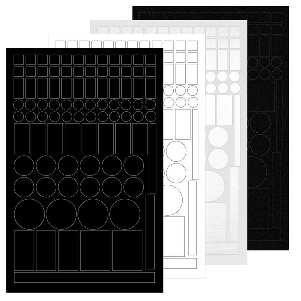 4 Pcs LED Blocking Stickers – Black EVA, Black PVC, White & Silver Light Blocking Covers for Electronics & Appliances | Light Blocking, Universal Fit