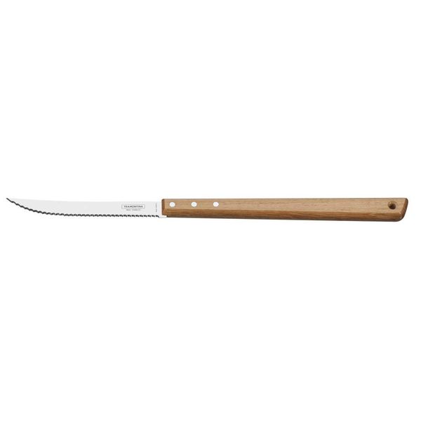 Tramontina Wooden Handle Long Carving Knife Wave Blade Dynamic 48cm Natural Wood Large Long Churrasco Tool Made in Brazil 26440/108 TRAMONTINA