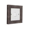 ElekTek Decorative Switch Surround Frame Cover Finger Plate Patterns Gunmetal Dots Dashes